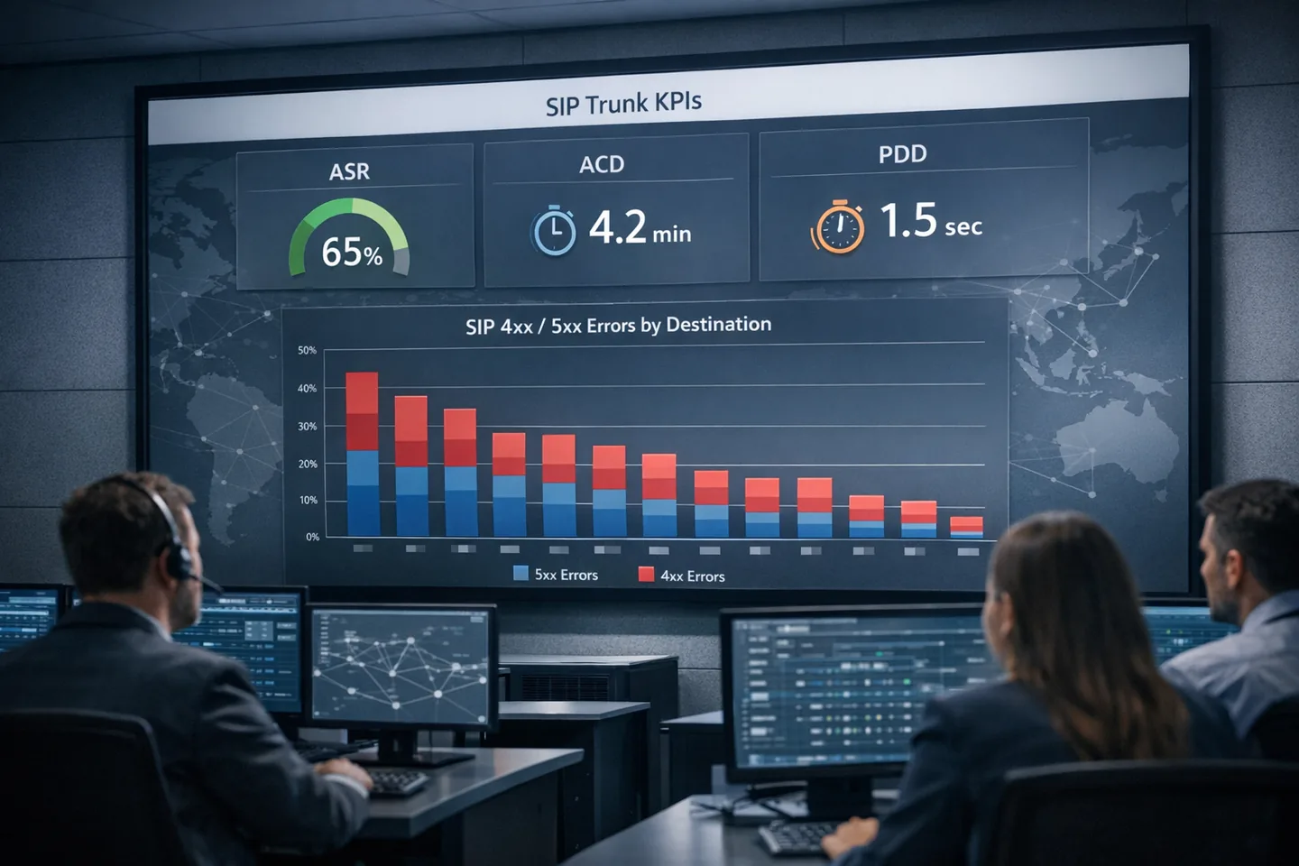SIP Trunk Monitoring in Production: ASR, ACD, PDD + 4xx/5xx Alerts