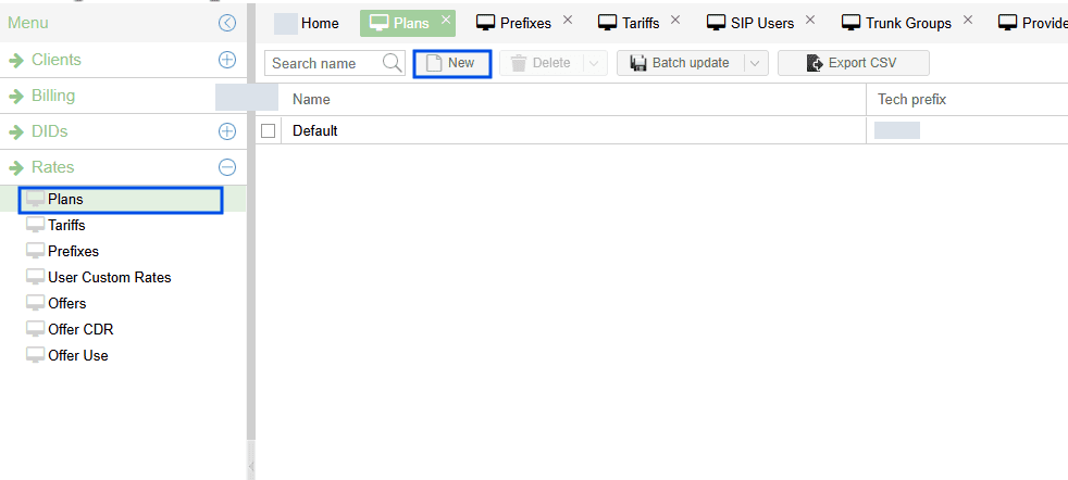 Create plan page