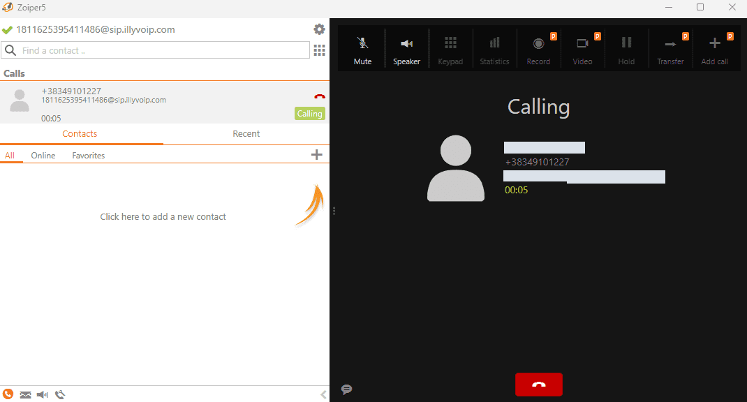 Zoiper Calling