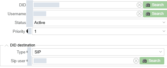 Assigning DID routing to a user