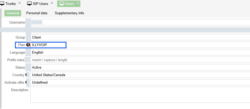 Update user routing plan