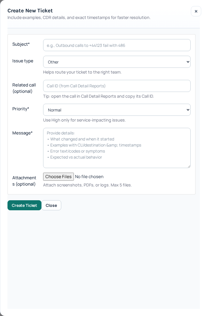 Current IllyVoIP Portal — support create (private account details hidden)