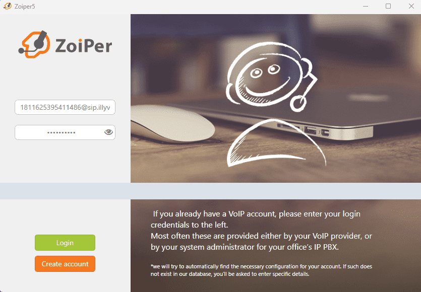 Zoiper Login with SIP Username