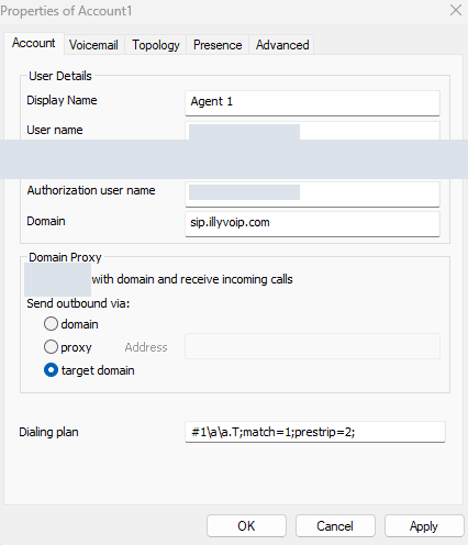 Original setup illustration; private values hidden