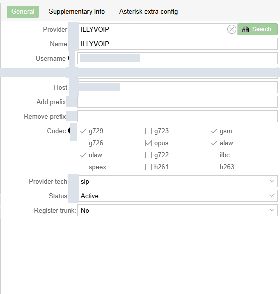 Detailed trunk configuration options