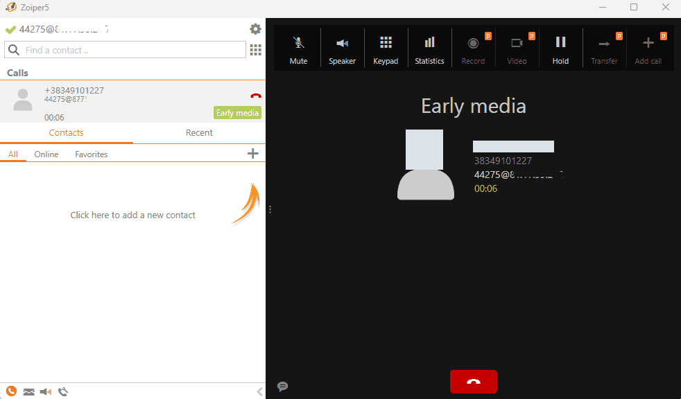 Zoiper placing a call via MagnusBilling