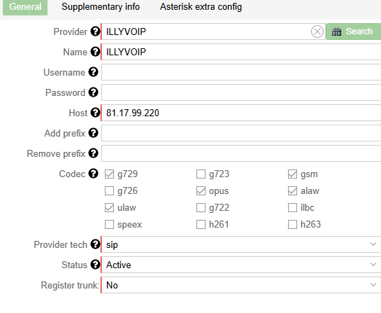 IP Trunk Configuration