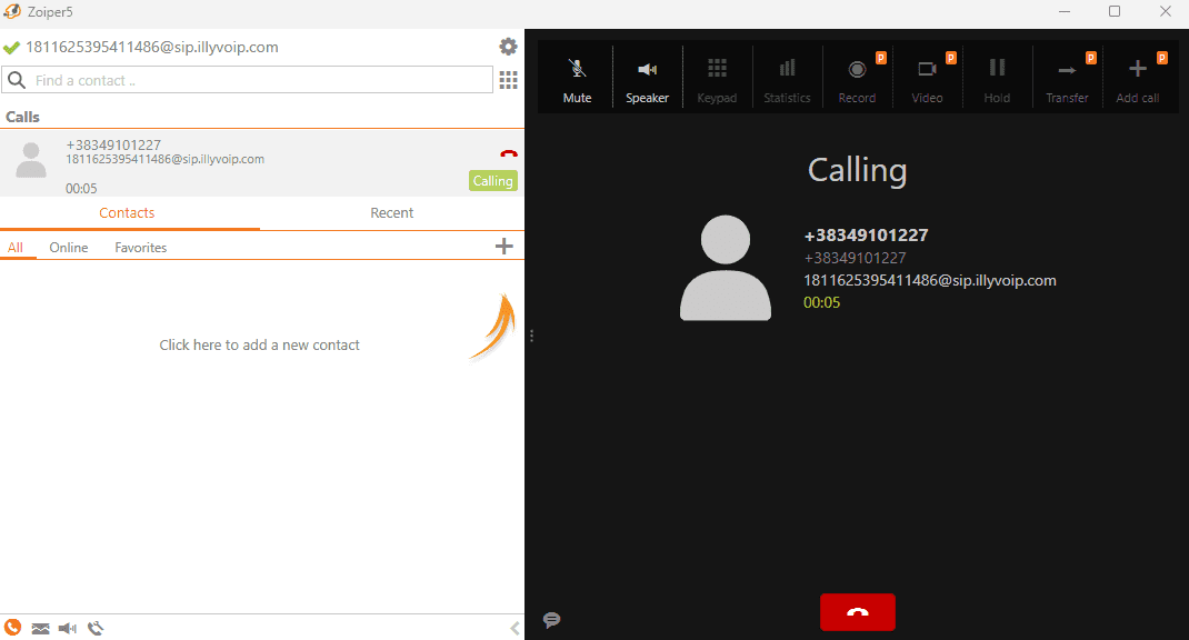 Zoiper Calling