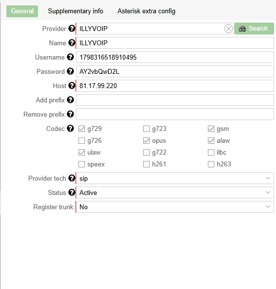 Detailed trunk configuration options