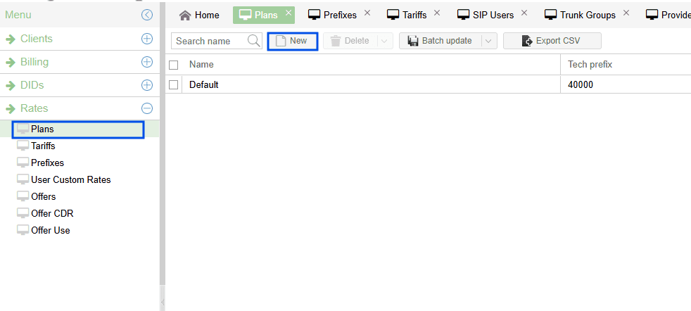 Create plan page