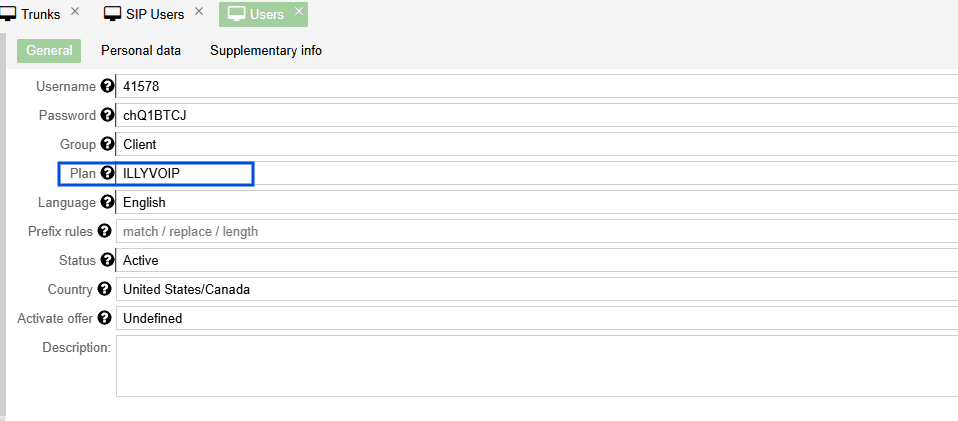 Update user routing plan