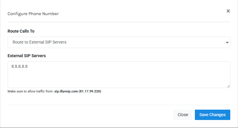 Routing DID to external SIP extension
